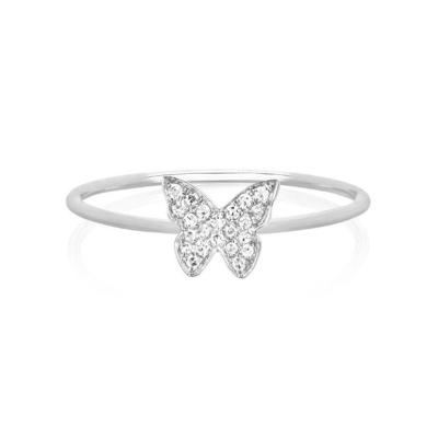 Butterfly White CZ 925 Sterling Silver Simply Women's Rings Jewelry