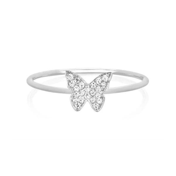 Butterfly White CZ 925 Sterling Silver Simply Women's Rings Jewelry