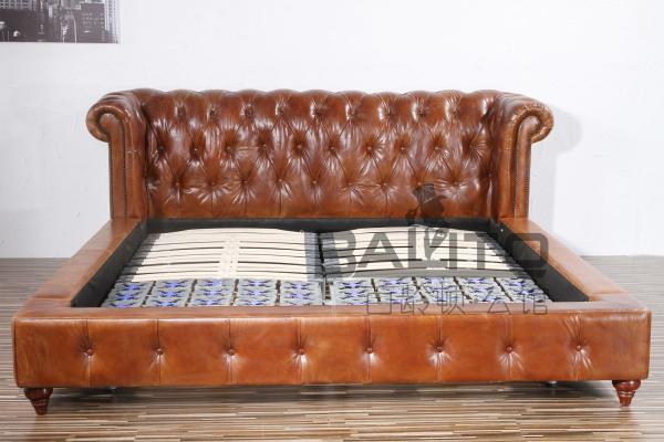 classical old style antique leather bed furniture
