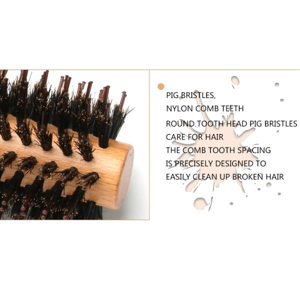 Long Handle Wooden Hair Brush For Curly Hair Ergonomic Design