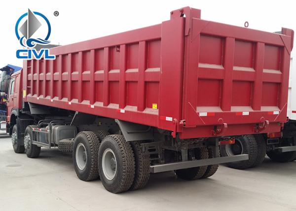 60 Ton 371hp EuorII Heavy Duty 8x4 Dump Truck With Front Lift HW76 Cab Howo Tipper Truck