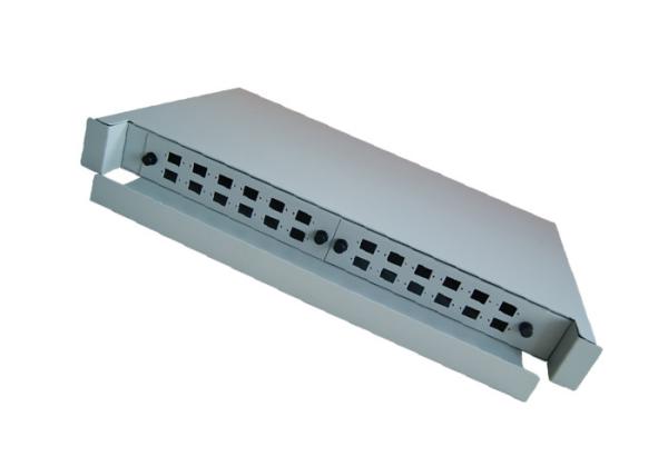 Sliding Rack Mounted Fiber Optic Patch Panel 1U 19 Inch With 24 SC Adapter Ports