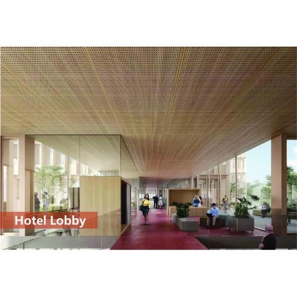 Круглое отверстие структура акустические перфорированные деревянные панели 2400 мм 0,9NRC CE FSC