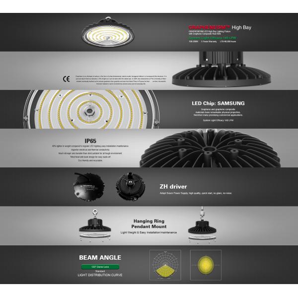 200W UFO High Bay Lighting Daylight White 5000K IP65 Waterproof
