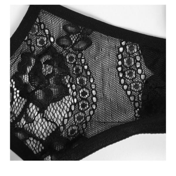 La tanga de la ropa interior de Valentine Womens Underwears Black Thong ata el regalo de tiras del arnés del cuerpo de la parte posterior de T