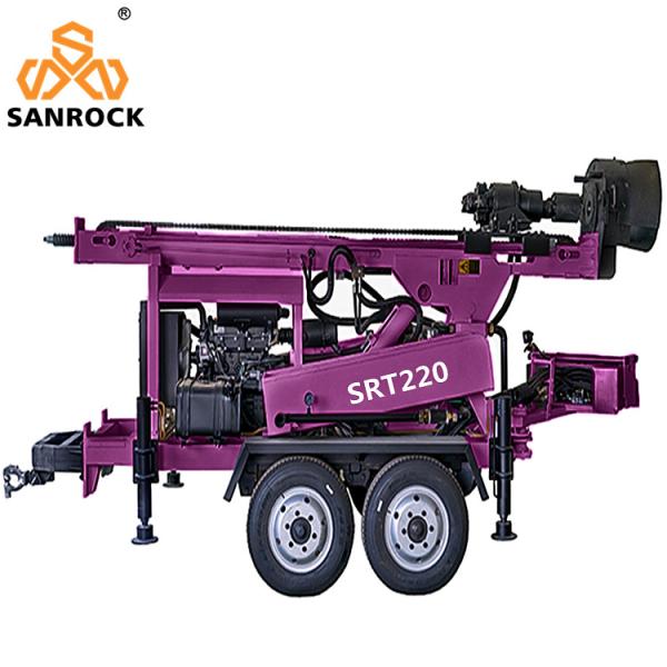 Trailer Mounted Water Well Drill Rig Hydraulic Bore Hole Deep Well Drilling Equipment