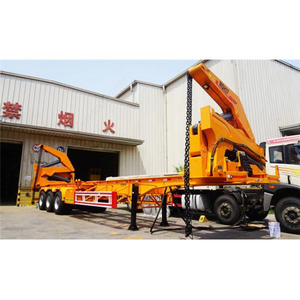 40 Foot Side Loader Truck Trailer , Self Lift Trailer Separate Diesel Engine Available