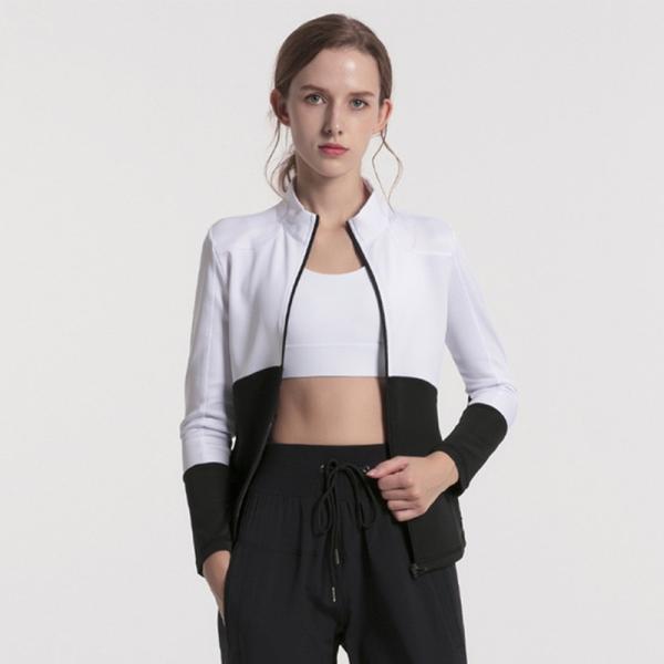 Full Zip Slim Football Training Tracksuits Stand Collar Colour Block Coat Women's