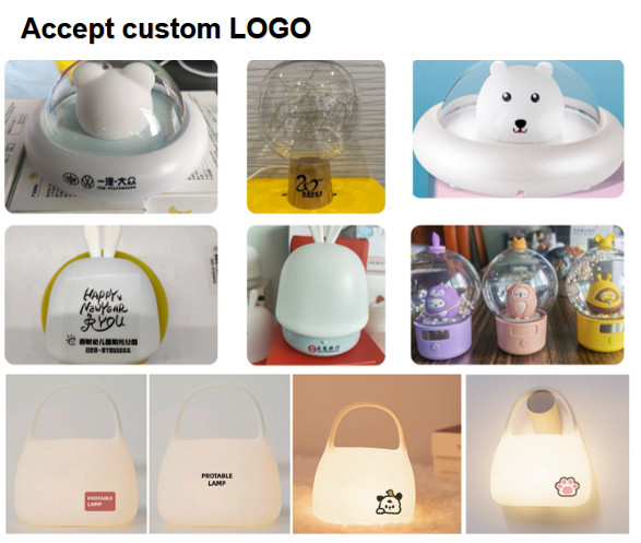 Decoración de habitaciones creativas LED Snottybara luz nocturna USB recargable dibujos animados de animales de la guardería lámpara de silicona