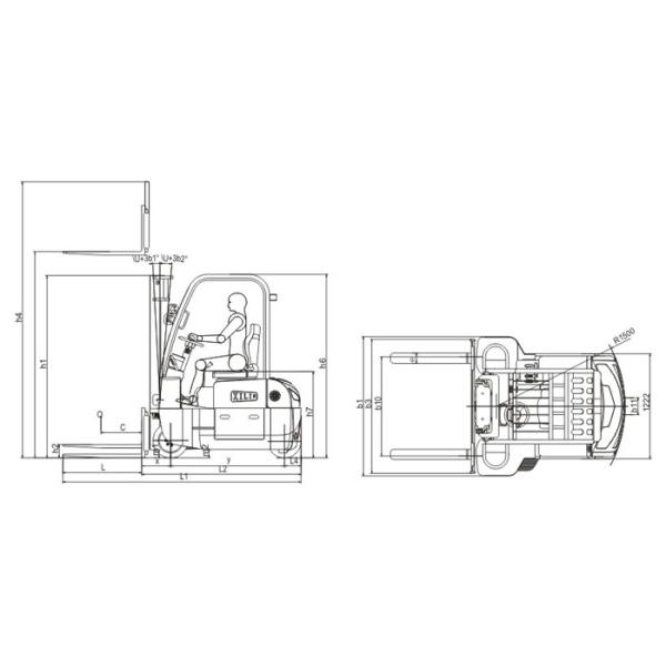 4 capacidad eléctrica direccional de las funciones 2000kg del múltiplo de las carretillas elevadoras de Warehouse