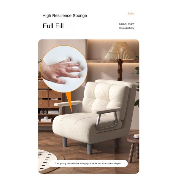 Vintage Multi-functional Foldable and Extendable Sofa Bed Three Modes Leisure Sofa Chair Single Cloud Sofa Bed for Living Room