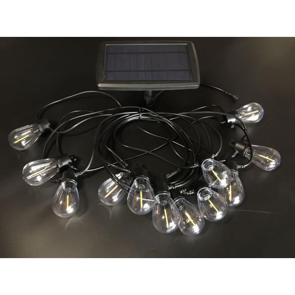 Solar String Lights S14 LED Bulbs Decorative Outdoor Garland Wedding 12 Bulbs Light Waterproof Decor For Party Yard Fairy Light