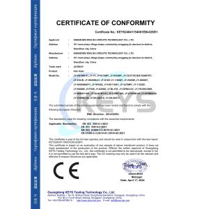 Shenzhen Xing Da Circuits Technology Co., Ltd. Certifications