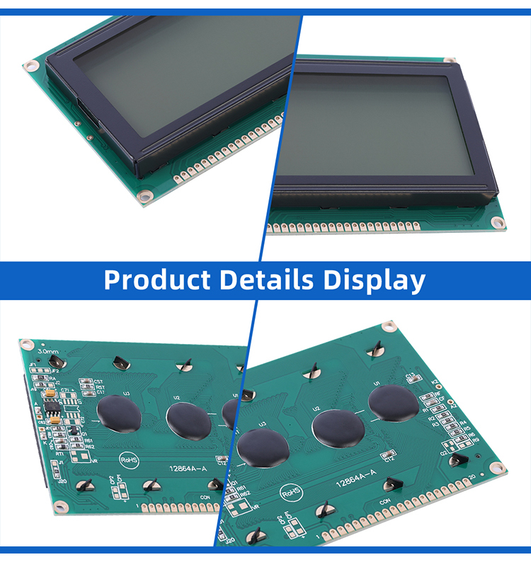 Grey Film 12864A-A Working Temperature LCB Graphic STN LCD Display Module SBN0064 Controller