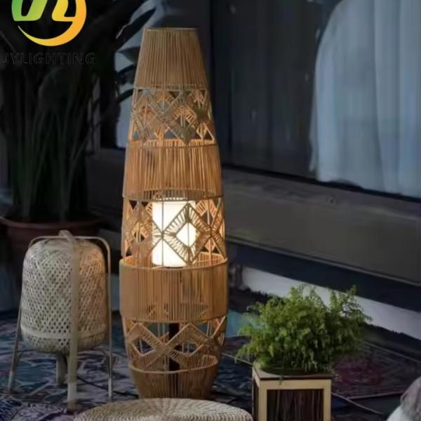 JYLIGHTING Japanese Style Bamboo Woven Chandelier Rural Homestay Art Decoration Pendant Lamp Living Dining Bedroom Light Floor