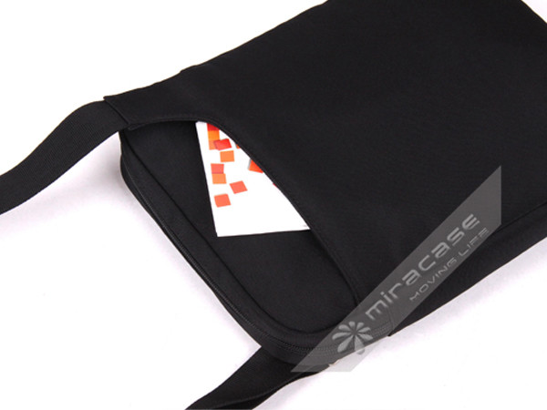 Black Nylon 11” Mens Laptop Messenger Bag for New iPad & Other Tablet & Netbook
