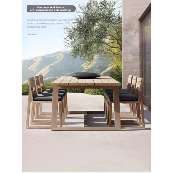 OEM Nordic Simple Outdoor Teak Wood Dining Table And Chairs