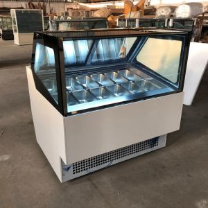 Customized Luxury Ice Cream Showcase Display Freezer Gelato Dipping Cabinet