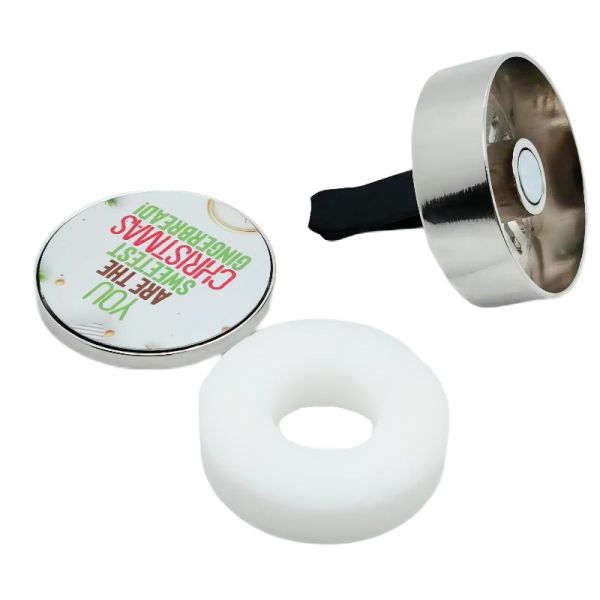 Custom Metal Silver Blank Car Air Freshener Clips For Sublimation Printing