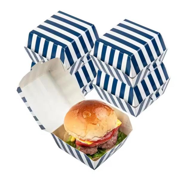 Burger Box Kraft Corrugated Cardboard Biodegradable Customized Fast Food Box