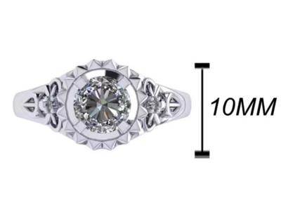 White Gold Lab Made Diamond Engagement Rings Brilliant Cut 1ct RD6.5MM size