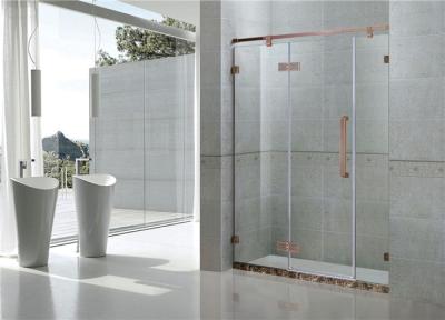 Red Bronze Inline Frameless Glass Shower Doors 8MM Tempered Glass For Apartment