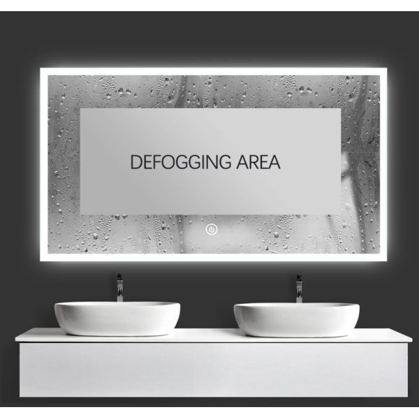 Satin Edge LED Lighted Bathroom Mirror , Custom Illuminated Bathroom Mirrors