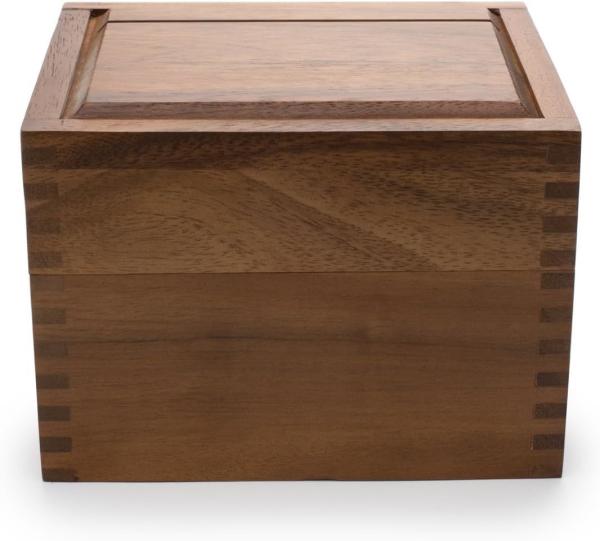 Wooden Kitchen Box Acacia Wood Recipe Box with Divider Tabs