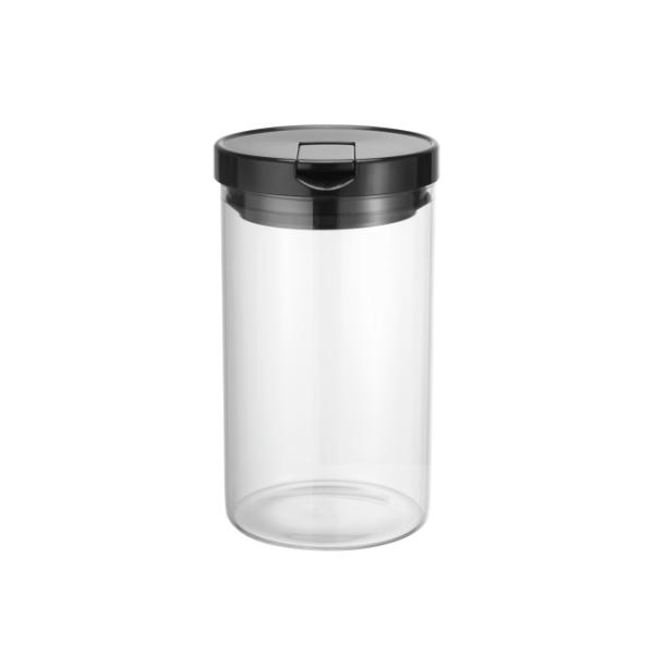 Custom Logo Clear Glass Canisters Glass Food Storage Jars With Easy Open PP Lid