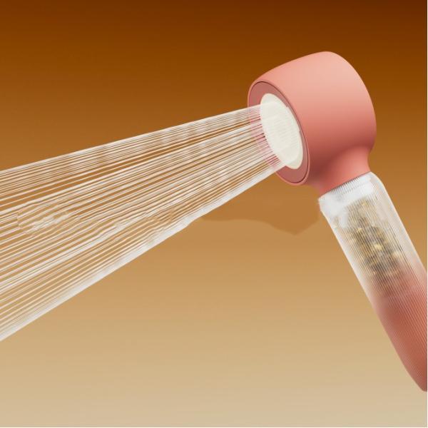 New model filter for chlorine removal, antibacterial, heavy metal decomposition, anti-blocking, and pressure-enhancing shower head