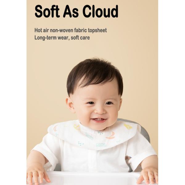 Одноразовые мягкие детские платки водонепроницаемые для 2-4 лет с печатным узором