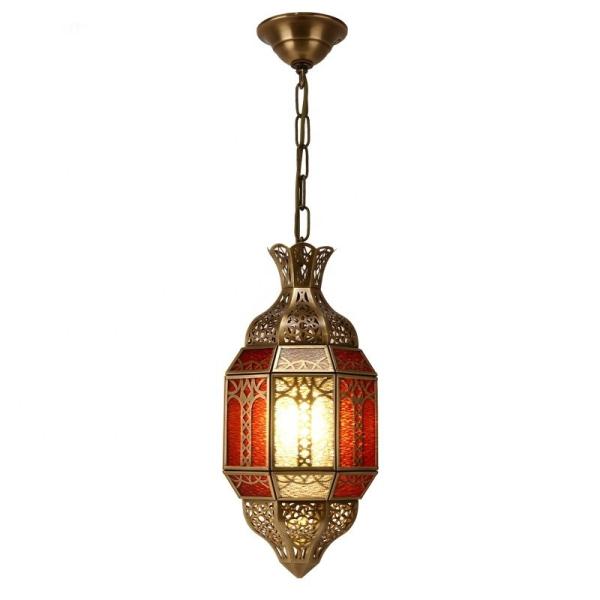 80 Ra Color Rendering Index Copper Glass Chandelier for Hotel Living Room in Modern Arab Muslim Style