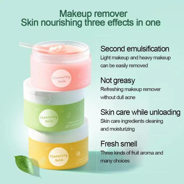 Papaya Cherry Aloe Vera Enzyme Makeup Removal Balm Mild Cleansing Cream Pore Deep Cleansing Balm