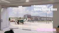 Aluminio Frameless Glass office Balcón Puerta corredera Partición móvil Pared plegable