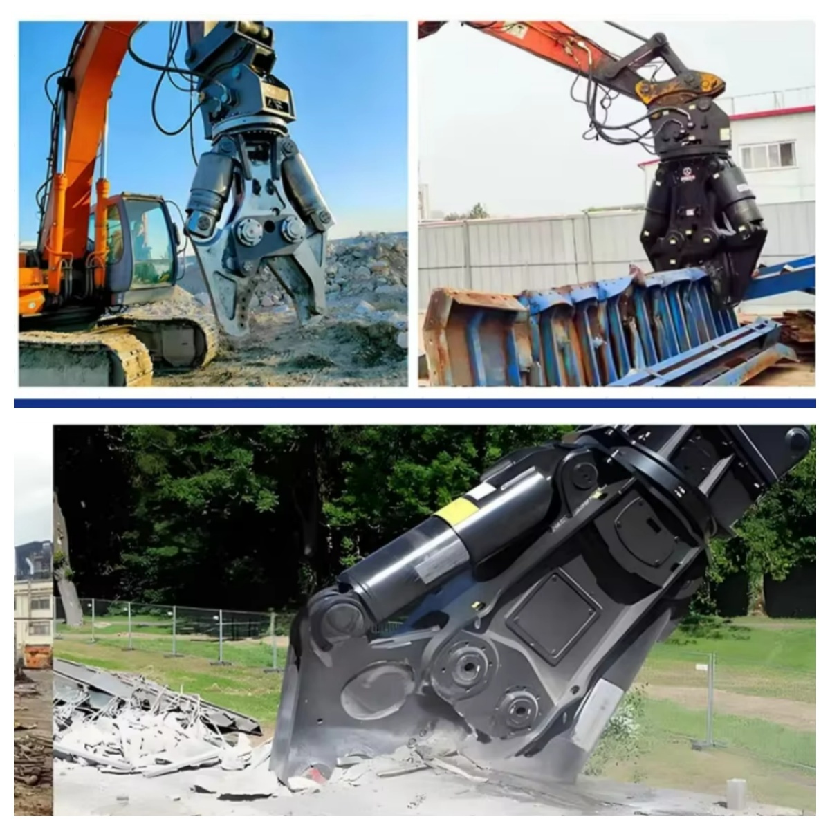 Factory Customize Heavy Duty Excavator Hydraulic Scrap Metal Shear Old Car Ship Shear Sharp Blade 360°Rotation Steel Bar Pipes Shear