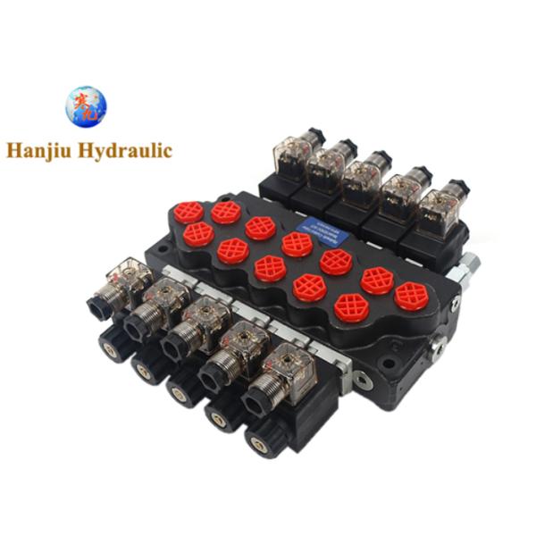 P50 Series Monoblock Control Valves 2 Spool 50 Liters Solenoid Control 12V DC And 24V DC 250 Bar