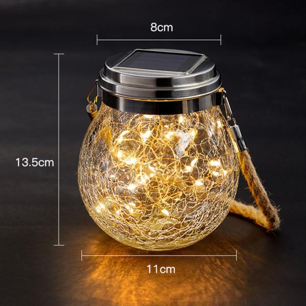 Solar Mason Jar Lights 30 Led Hanging String Fairy Jar Solar Lantern Lights for Outdoor Patio Garden Yard and Lawn Decoration