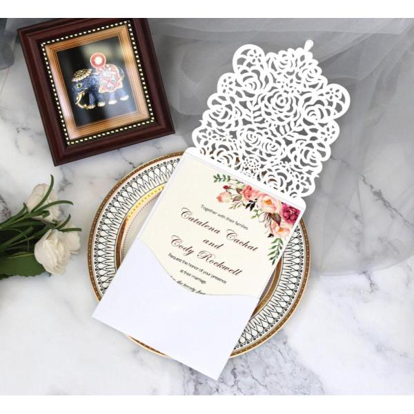 Waterproof C1S Board Personalised Wedding Paper Cards