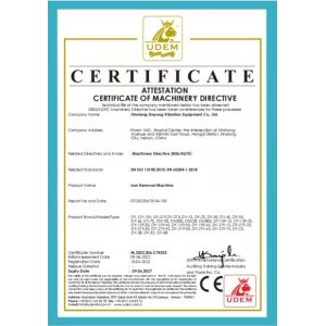 Xinxiang Dayong Vibration Equipment Co., Ltd. Certifications