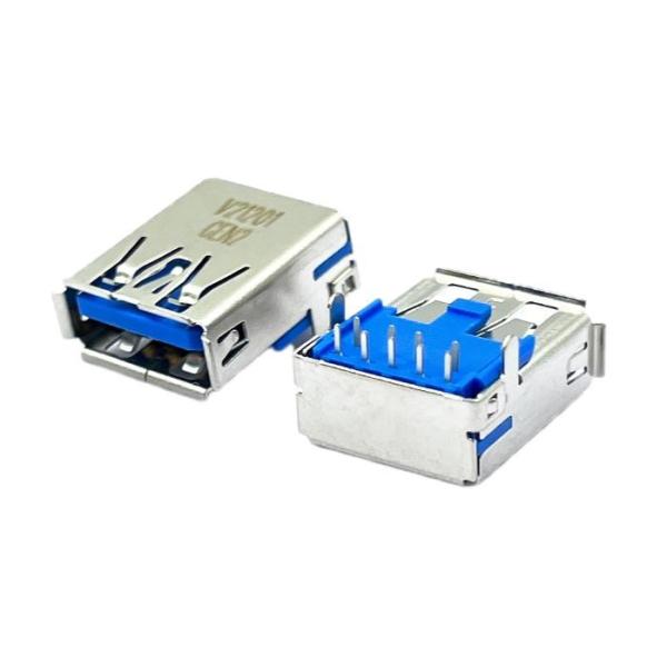 USB3.1 A L16.5mm PCB USB Socket Female PA9T 90 Degrees STD 9 Pins Reel Packaging