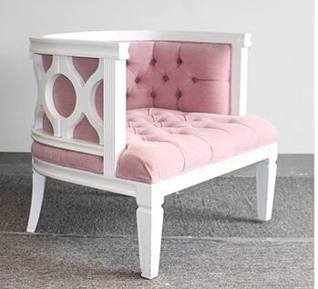 Event wedding tufted upholstery velvet fabric wooden single sofa