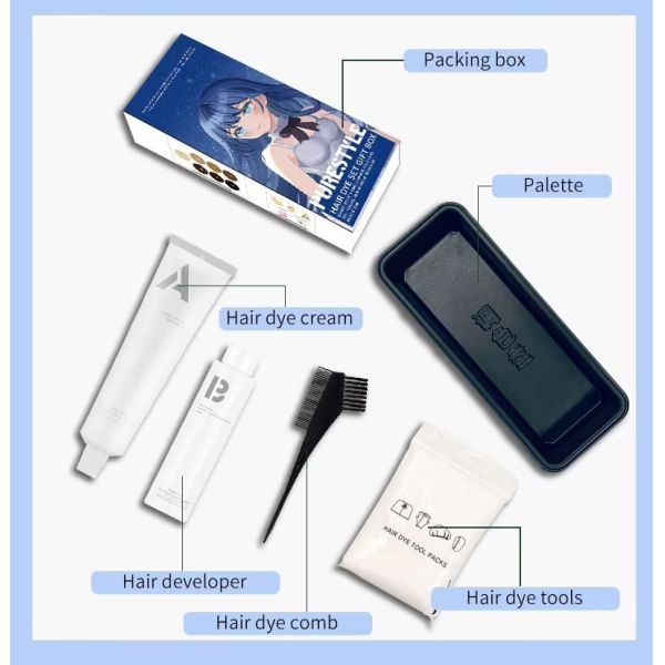 Professional Hair Color Manufacturer Herbal Permanent Hair Dye Kit Raw Material Ammonia Free for Home Use OEM Available