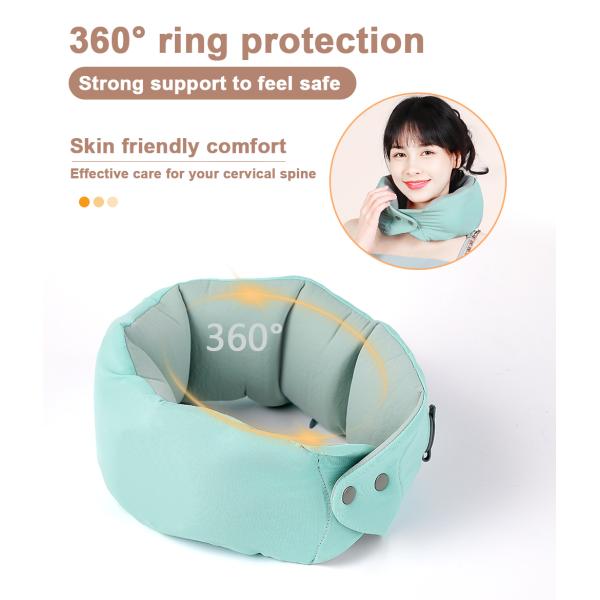 Lightweight Air Inflatable Travel Neck Pillow with Customized Color and Storage Box