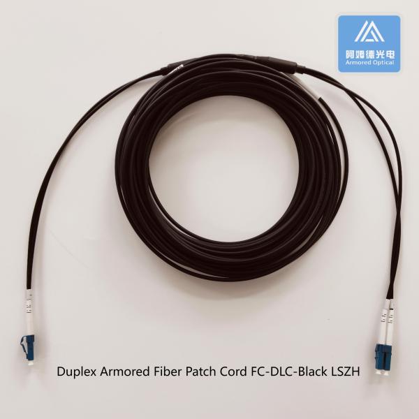 Duplex Armored Fiber Patch Cord DLC-DLC-20M  3.3mm Black LSZH Patch Lead