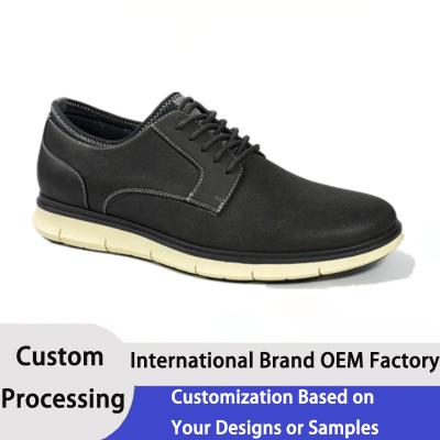 Casual Mens Black Loafers Shock Absorbing Simple Leather Formal Shoes