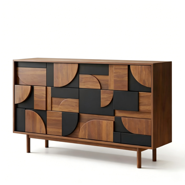 Modern Wooden Sideboard Buffet Cabinet with Drawers & Doors for Dining Room & Living Room Entryway Storage Kitchen Cabinets