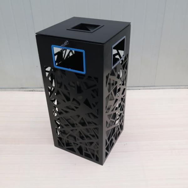 Carved Pattern Sunproof Dia 400mm Steel Outdoor Garbage Cans