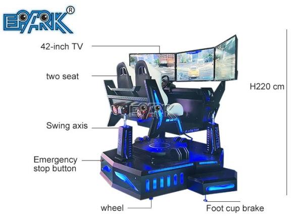 Three Axis Three Screen 9D VR Simulator VR Racing Car Double Seats Arcade Games
