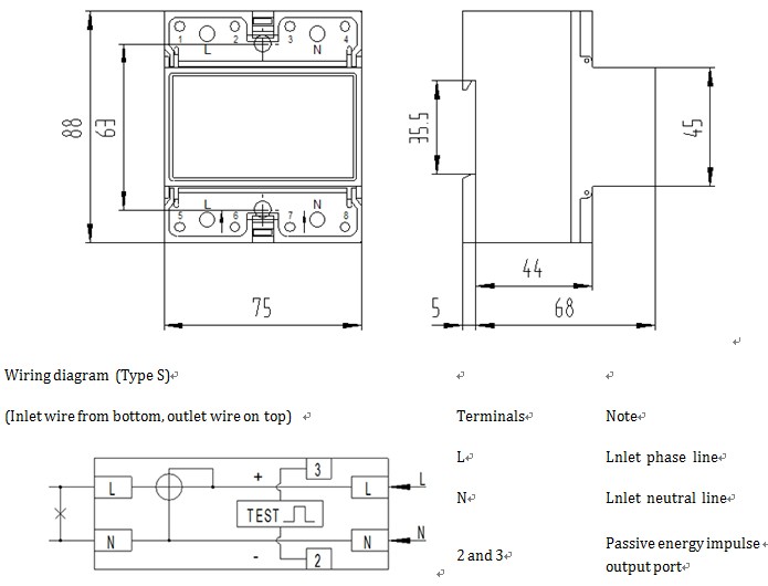 1 Phase 2 Wire Energy Meter XTM75SA Series DIN Rail Digital KWH Meter 10(40)A 220V