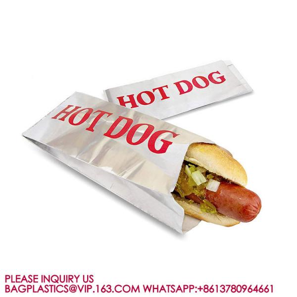 Foil Hot Dog Wrapper, Insulated Grease Resistant Hot Bag Sleeves, Foil Paper Hot Dog Bag
